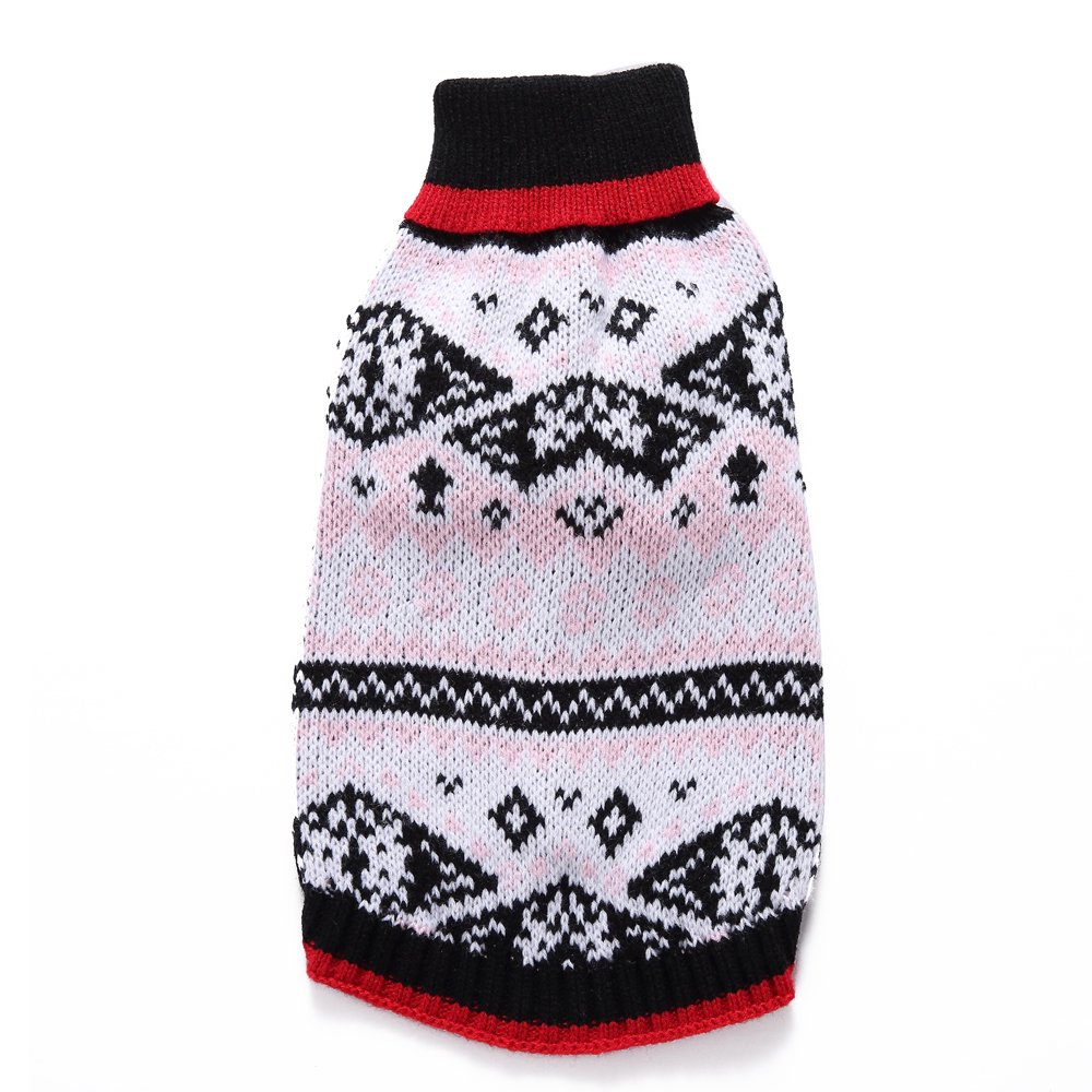 Pull à col roulé pour Petit Chien - Pull à col roulé pour Chiot - Vêtements pour Temps Froid - Chihuahua - Vêtements de Noël pour Filles et garçons - pour Automne et Hiver - Rose - Taille S