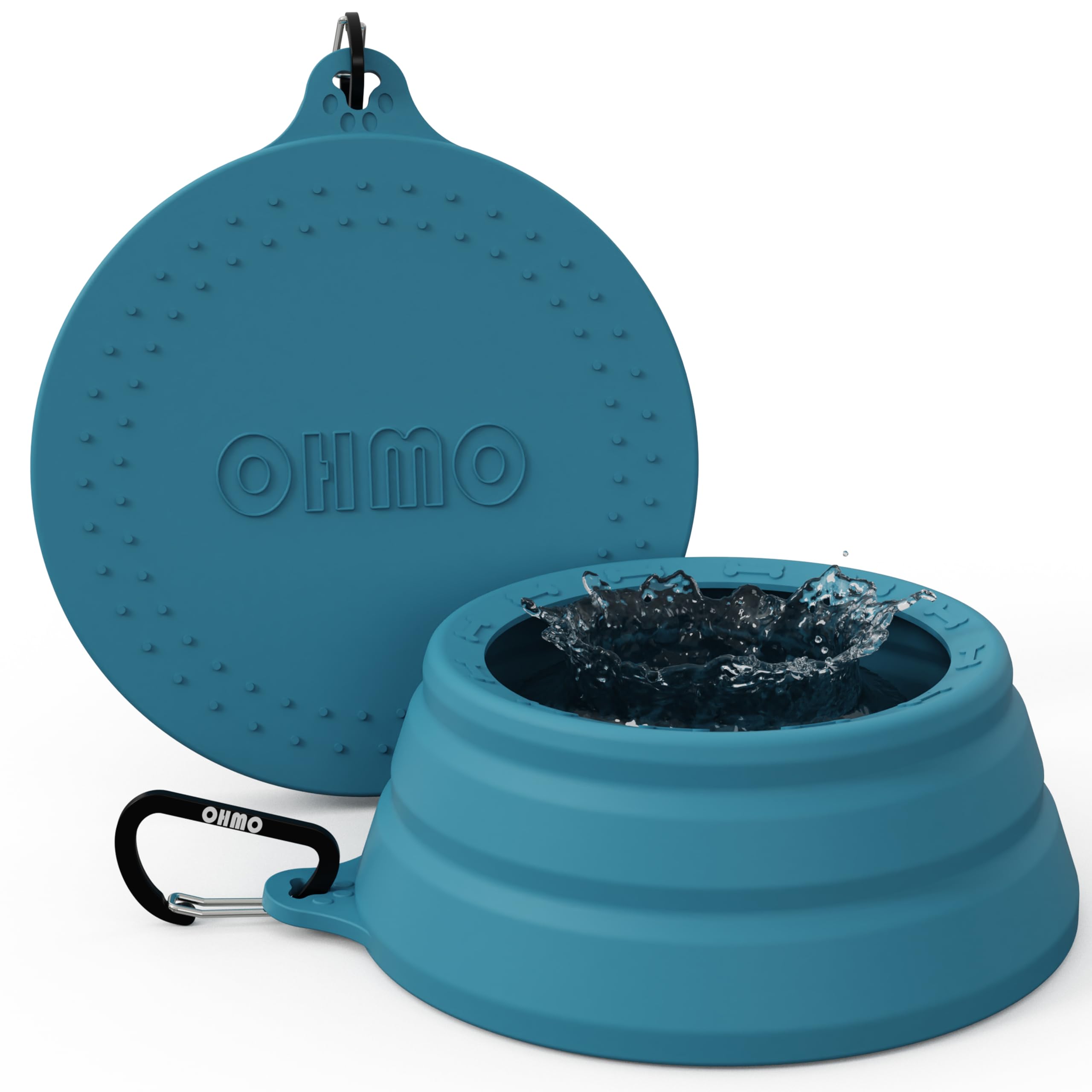 OHMO Collapsible Dog Bowl Anti Tip Over Wide Base Small Opening, Dog Travel Bowl