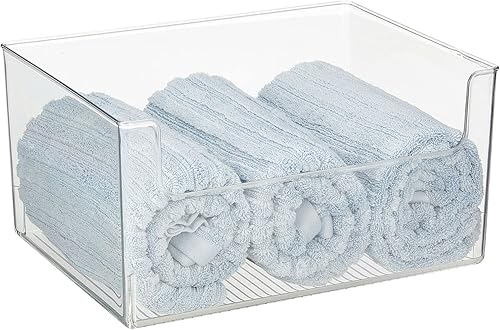 Miniatura 10 de mDesign Modern Plastic Open Front Dip Storage Organizer Bin Basket for Bathroom Organization - Vanity Shelf, Cubby, Cabinet, and Closet Organizing