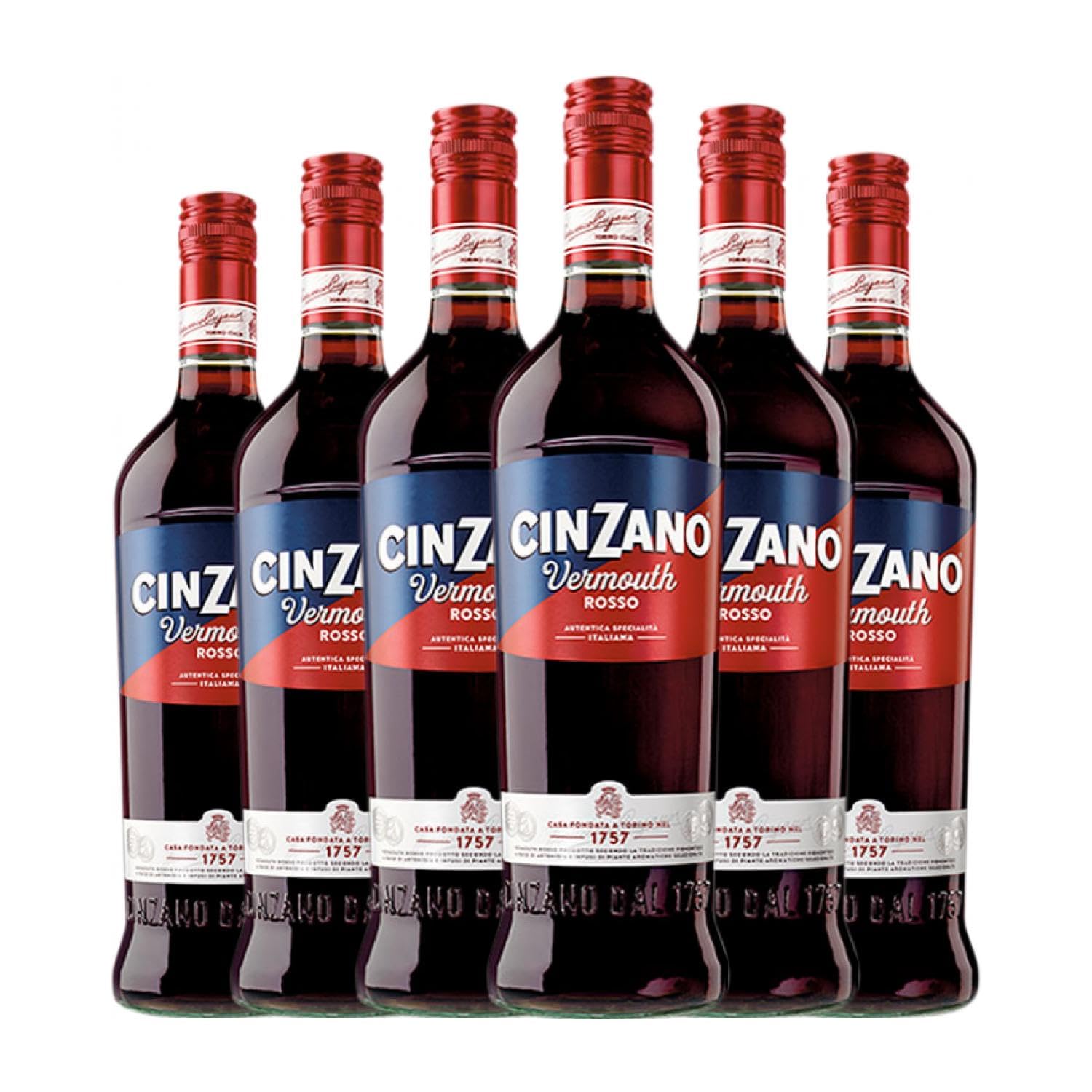 Vermut Cinzano Rosso Botella Misil 1 L (Caja de 6 Botella Misil de 1 L)