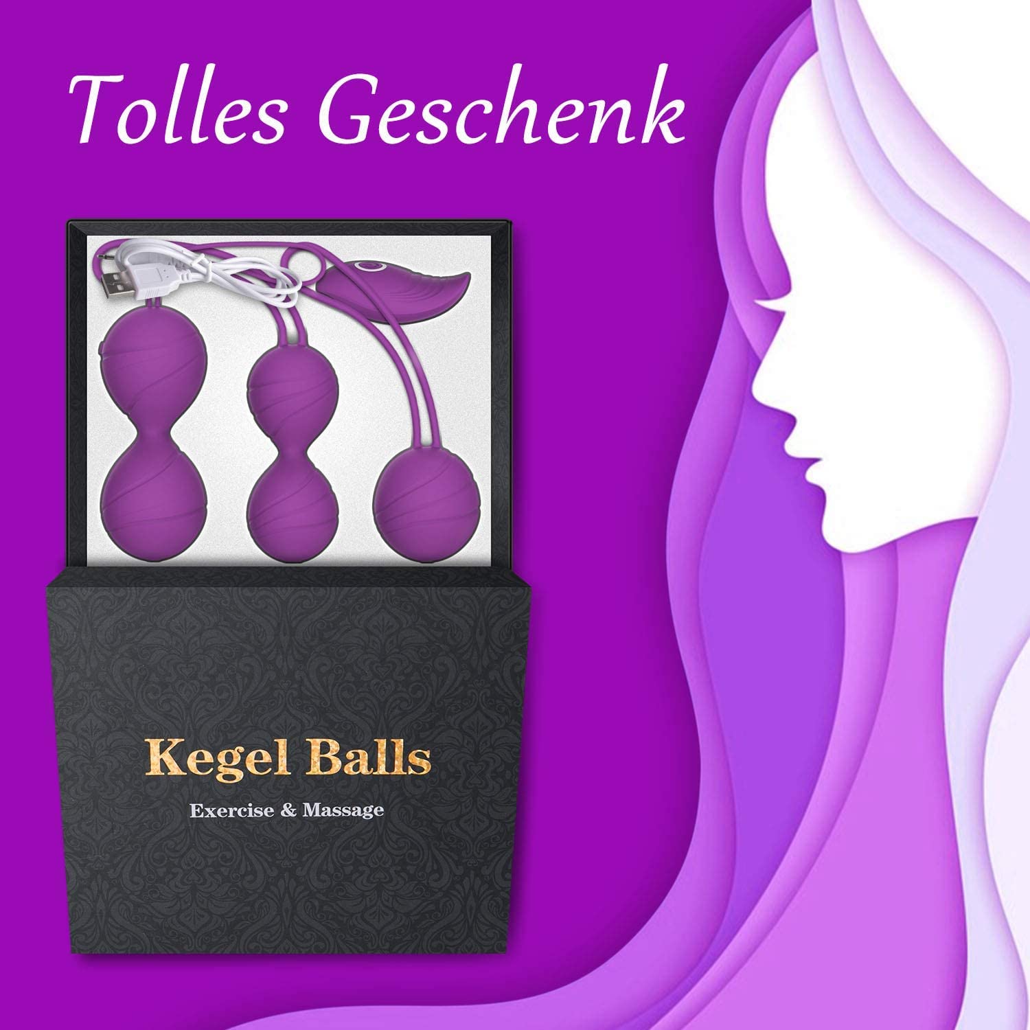Liebeskugeln mit Vibration Beckenbodentrainer Kegel Ball