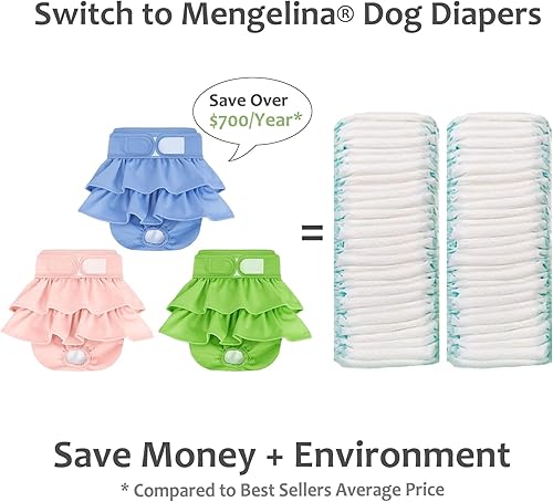 Miniatura 55 de Pañales reutilizables para perras, paquete de 3 pañales lavables altamente absorbentes, pañales flexibles para perritos, a prueba de fugas, pañales
