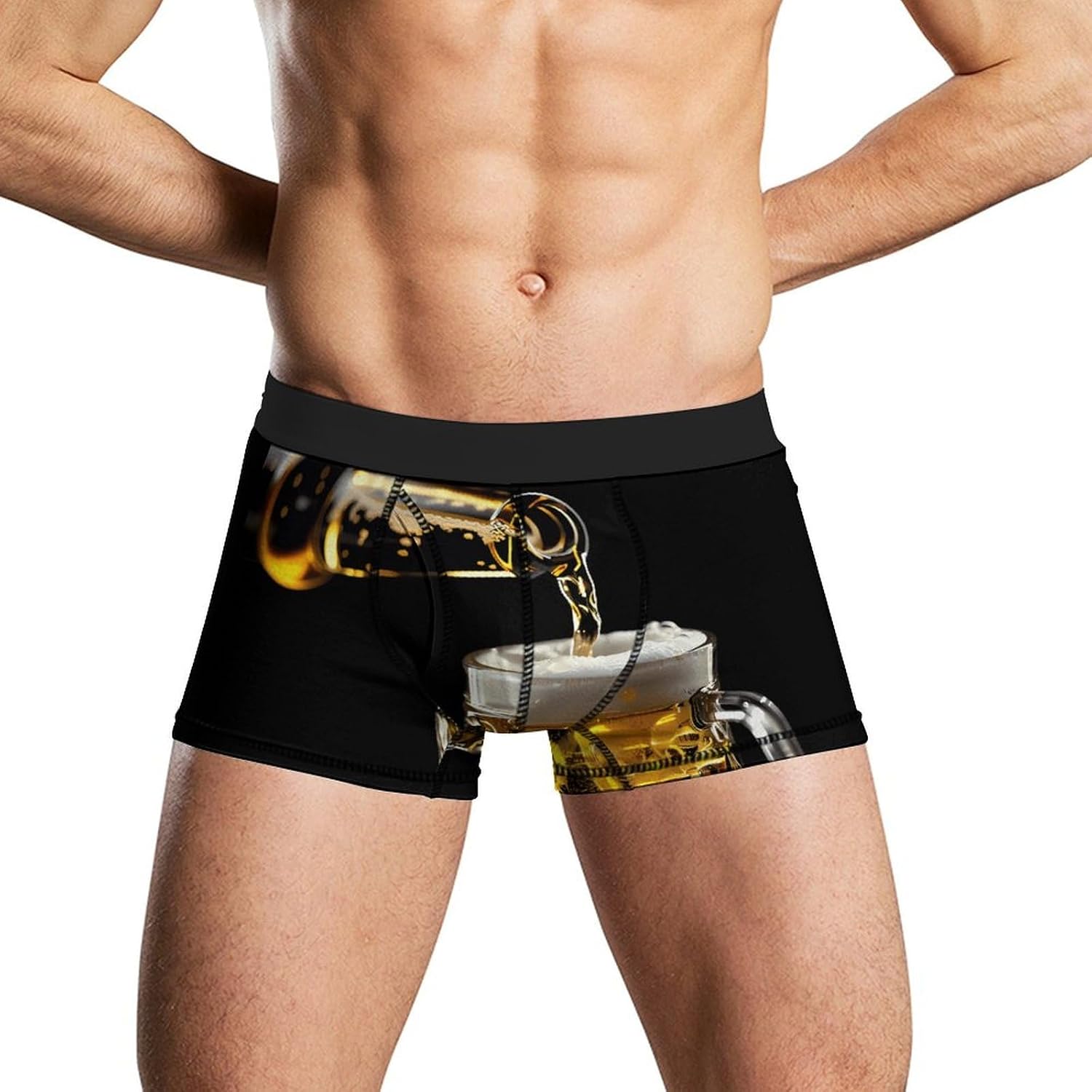 For The Love of Beer Novelty Men's Trunks Soft Breathable Underwear Patterned Stretch Briefs