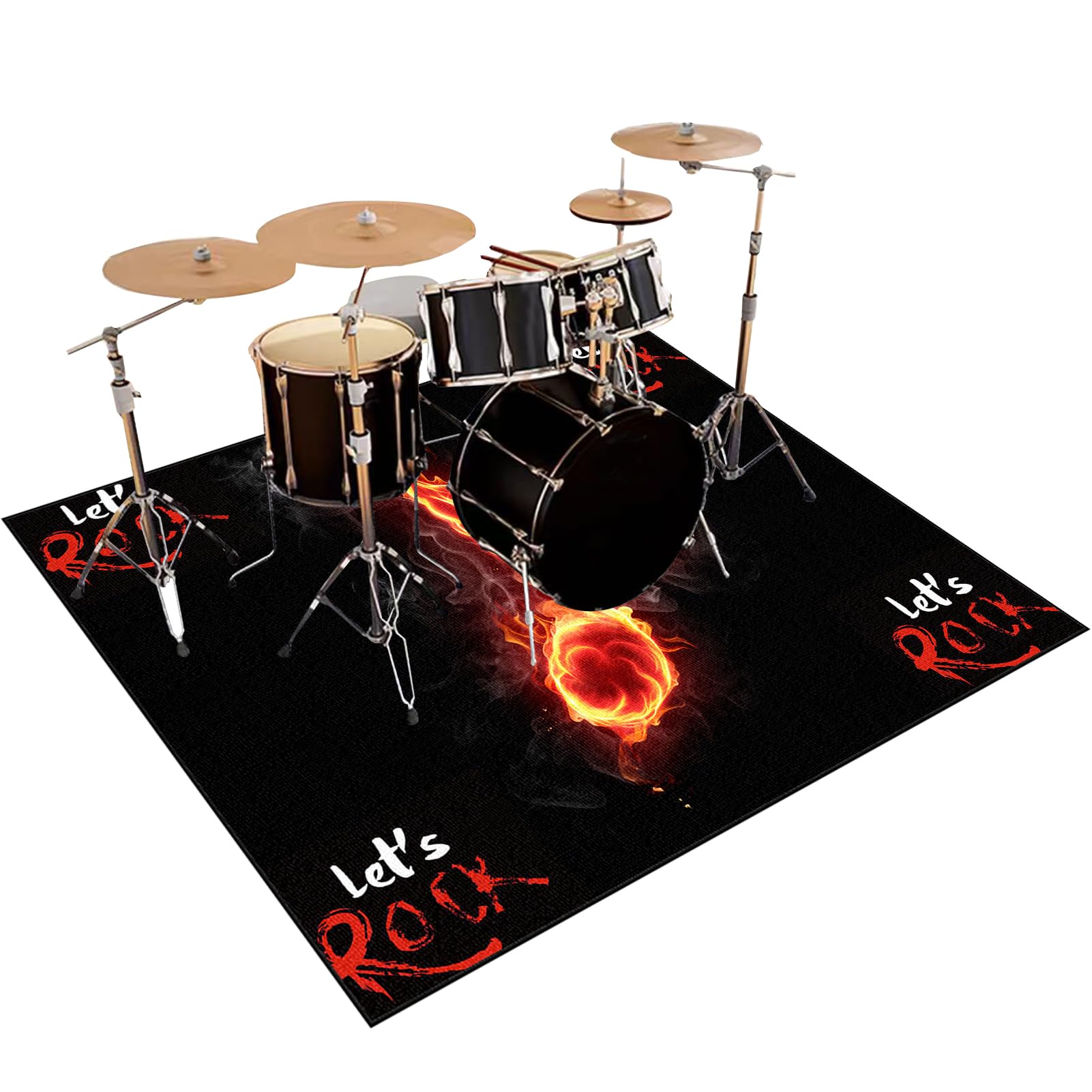 Tapis Batterie Acoustique Tapis pour Batterie Antidérapant Tapis Professionnel de Jazz, pour Batterie Électronique Grosse Caisse Claire et Autres Instruments de Musique Tapis de Tambour 200 x 160 cm