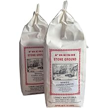 Stone Ground Southern Staples | Cornmeal, Grits, Pancake Mixes | Made by Linneys Water Mill, North Carolina | Includes Southern Recipe Card Grits - White Corn
