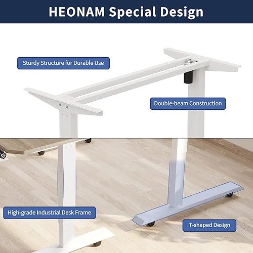 Miniatura 77 de Escritorio eléctrico de pie de 48 pulgadas con puerto de carga USB, escritorio de pie ajustable en altura con preajustes de memoria, amplio Marrón