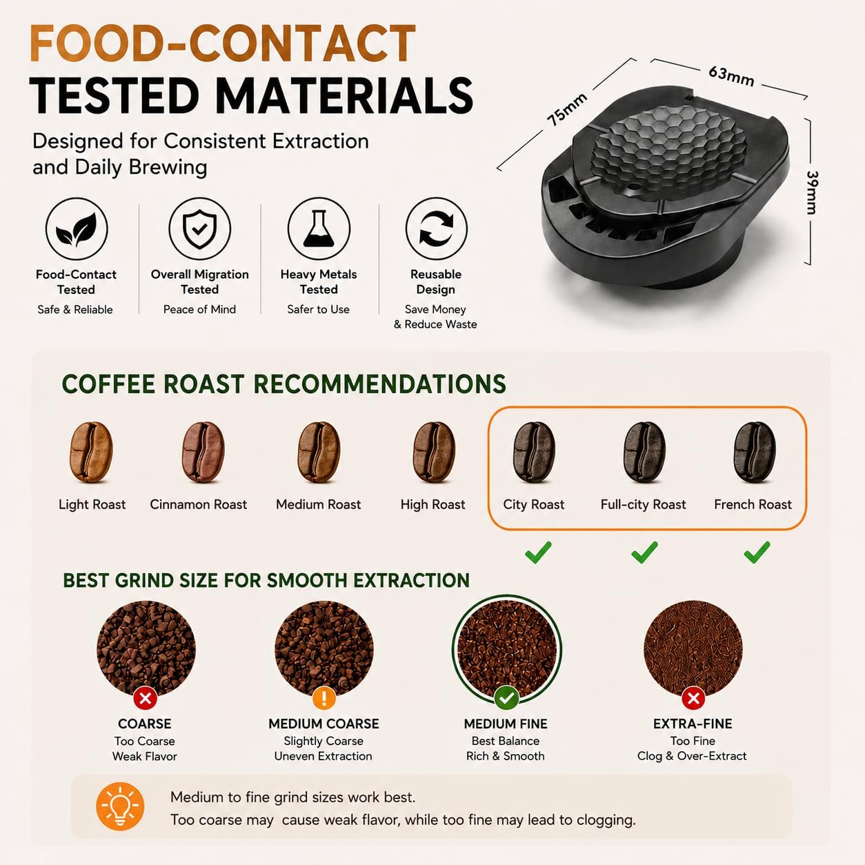 Reusable Capsule Adapter Compatible with Dolce Gusto Piccolo XS & Genio S Series, Refillable Coffee Capsule Converter, Food-Contact Tested Reusable PP Coffee Pod Adapter for Home Brewing
