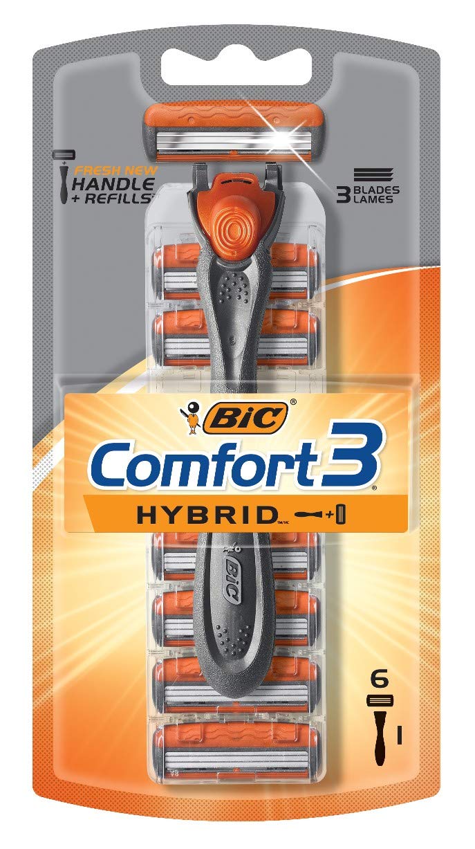 Bic Shaver Comfort 3 Hybrid With 6 Refills (Pack of 6)