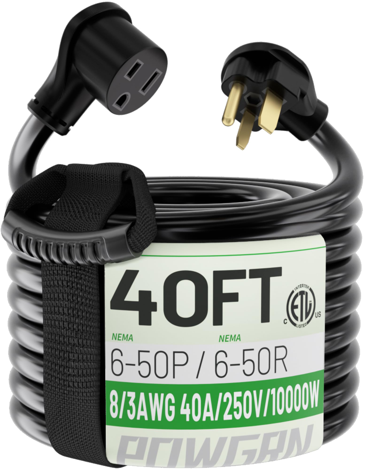 POWGRN 8AWG 40 Ft Welder Extension Cord
