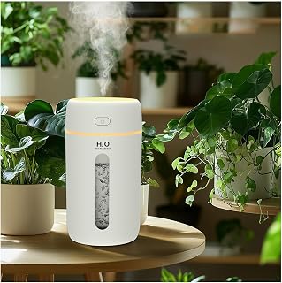 Lisacool Small Humidifier, Portable Mini Humidifier for Bedroom,Office, Car,Travel with Night Light, Auto Shut-Off,Super Quiet (White)