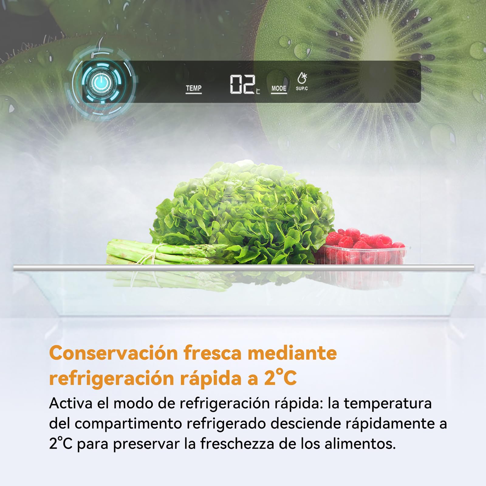 Frigorífico Combi No Frost, Frigorifico Integrable | 177 cm | 248 L (186 L Refrigeración / 62 L Congelación) | Compresor Inverter | Puerta Invertible | Control Electrónico | Refrigeración Rápida