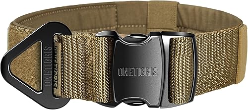 Miniatura 9 de OneTigris Collar táctico de perro para perros medianos, resistente X11 La-Zer-Cut diseño hebilla de metal para entrenamiento tiras reflectantes y
