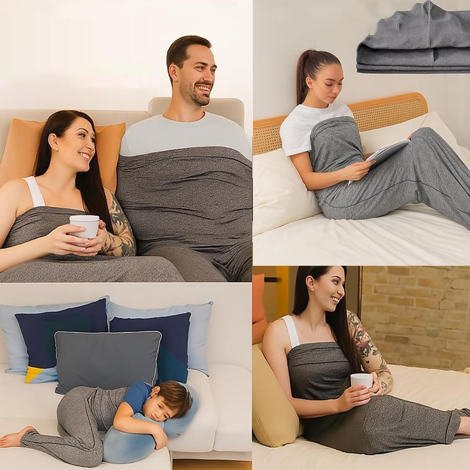 Compression Sleep Sack, Ultra-Lightweight Wearable Blanket for Better, Hooded Sleep Pod for Enhanced Comfort, Stress & Anxiety Relief, Breathable Stretch Fabric, Oversize Sleep Sack(Small) Durable des