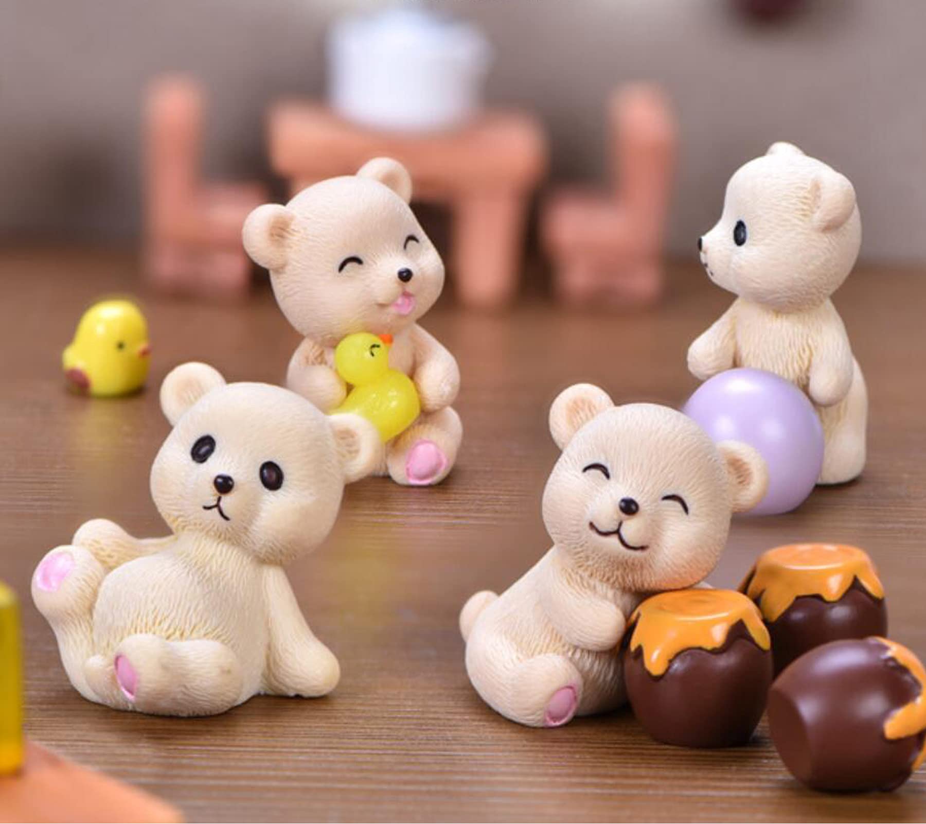 Süße Mini-Bär-Figuren Aus Kunstharz – Perfekt Für DIY, Garten-Deko Oder Als Geschenk