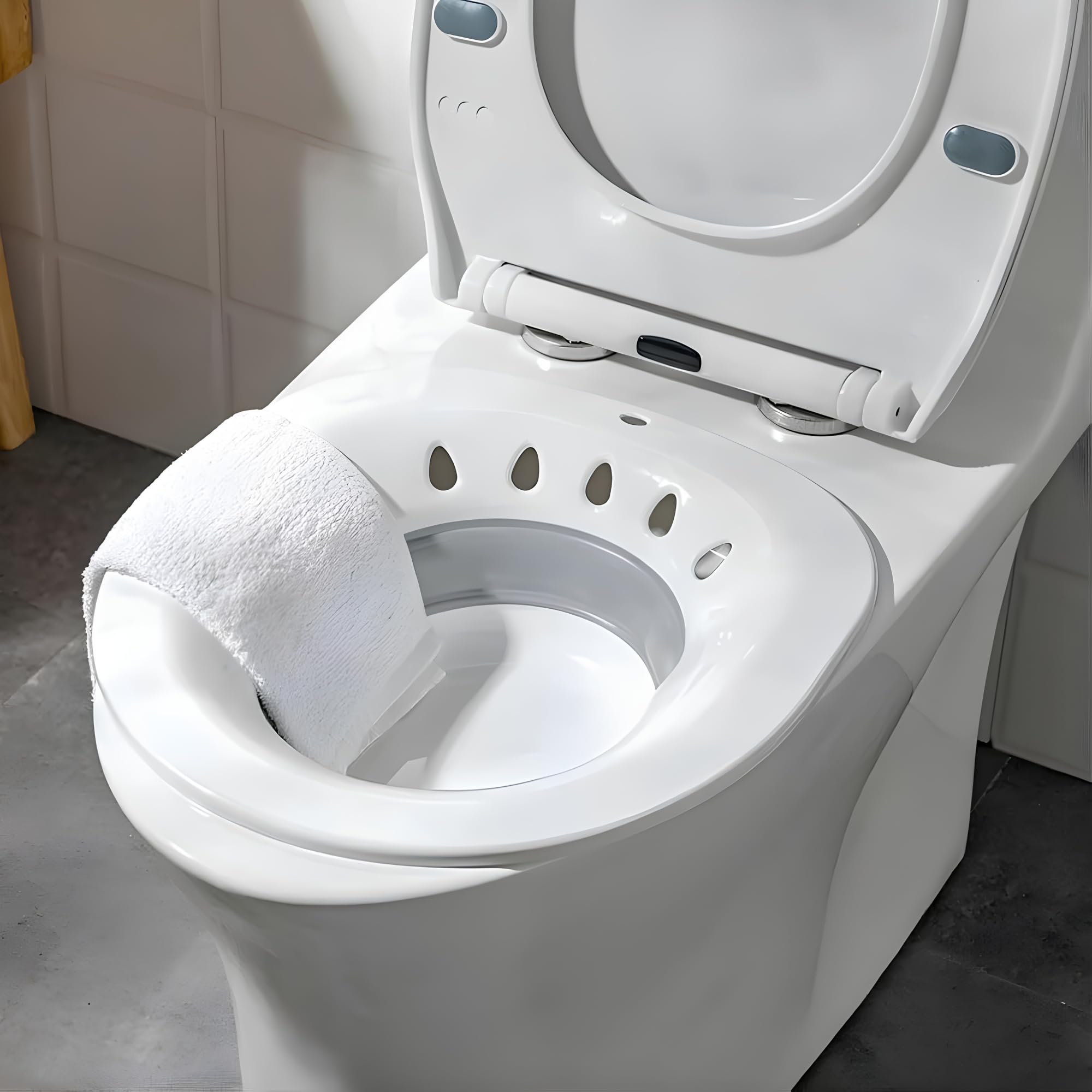 Bidet pour toilettes - Sitz Bath-Basin Hémorroïdes Bidet portable pour bain de siège adulte avec décharge pour soins post-partum, soulagement périnéal, femmes enceintes et personnes âgées