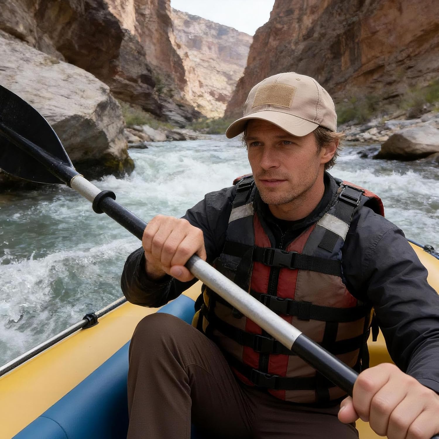 GES Tactical Hat for Men Adjustable Operator Cap with Hook and Loop Panels, Includes USA Flag Patches, Military Baseball Cap - Image 5