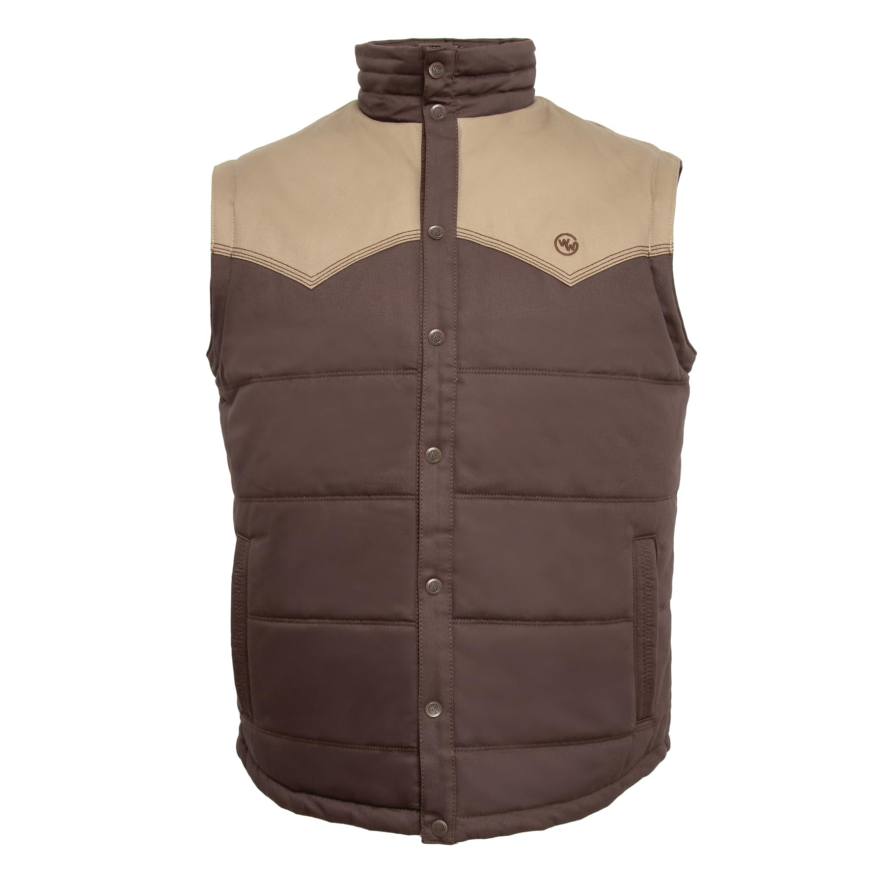 Western Welder Vest (Brown/Khaki, Large)