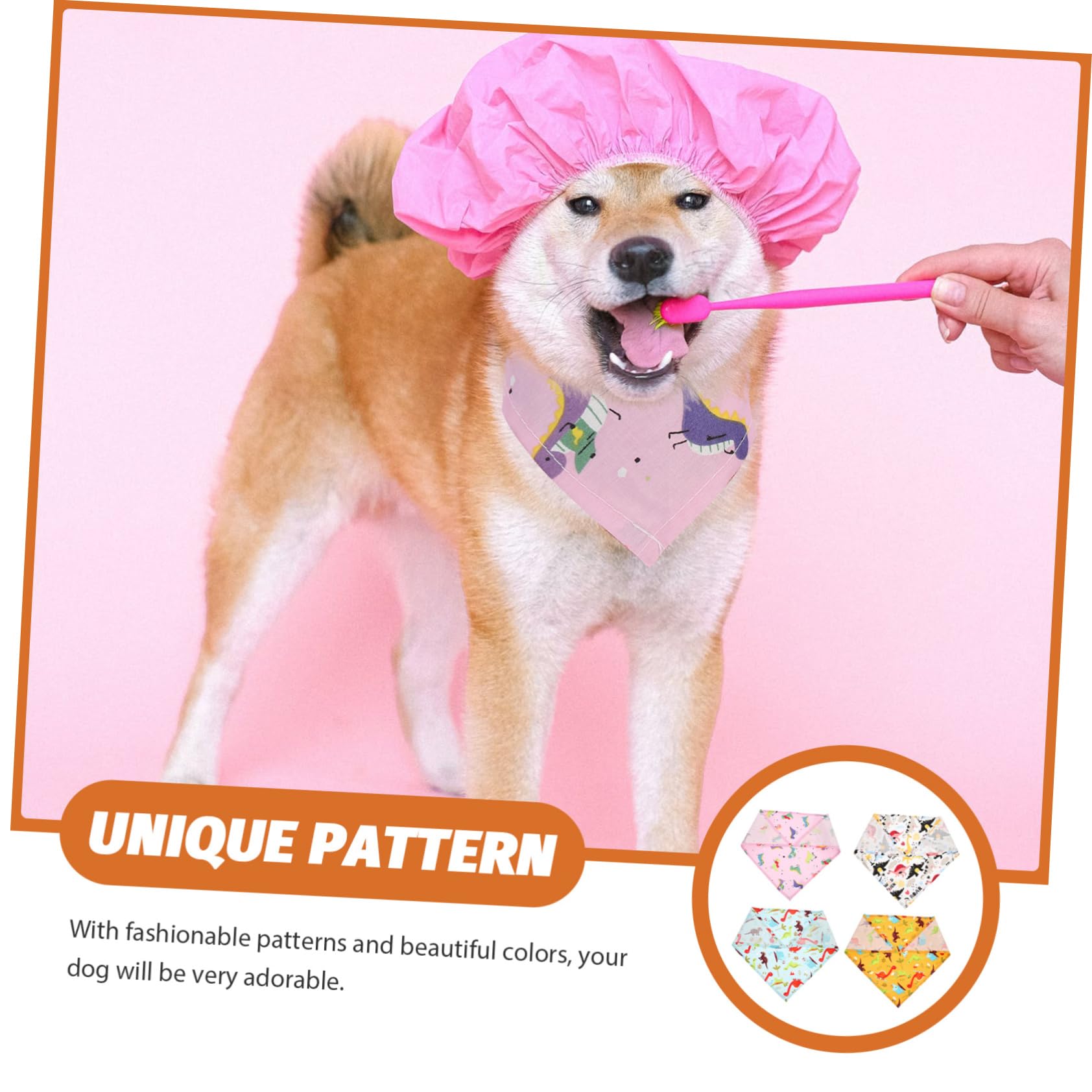 POPETPOP 3 Set di Bandane per Cani A Forma di Dinosauro Delicate sulla Pelle Leggere E Comode 4 Pezzi * 3