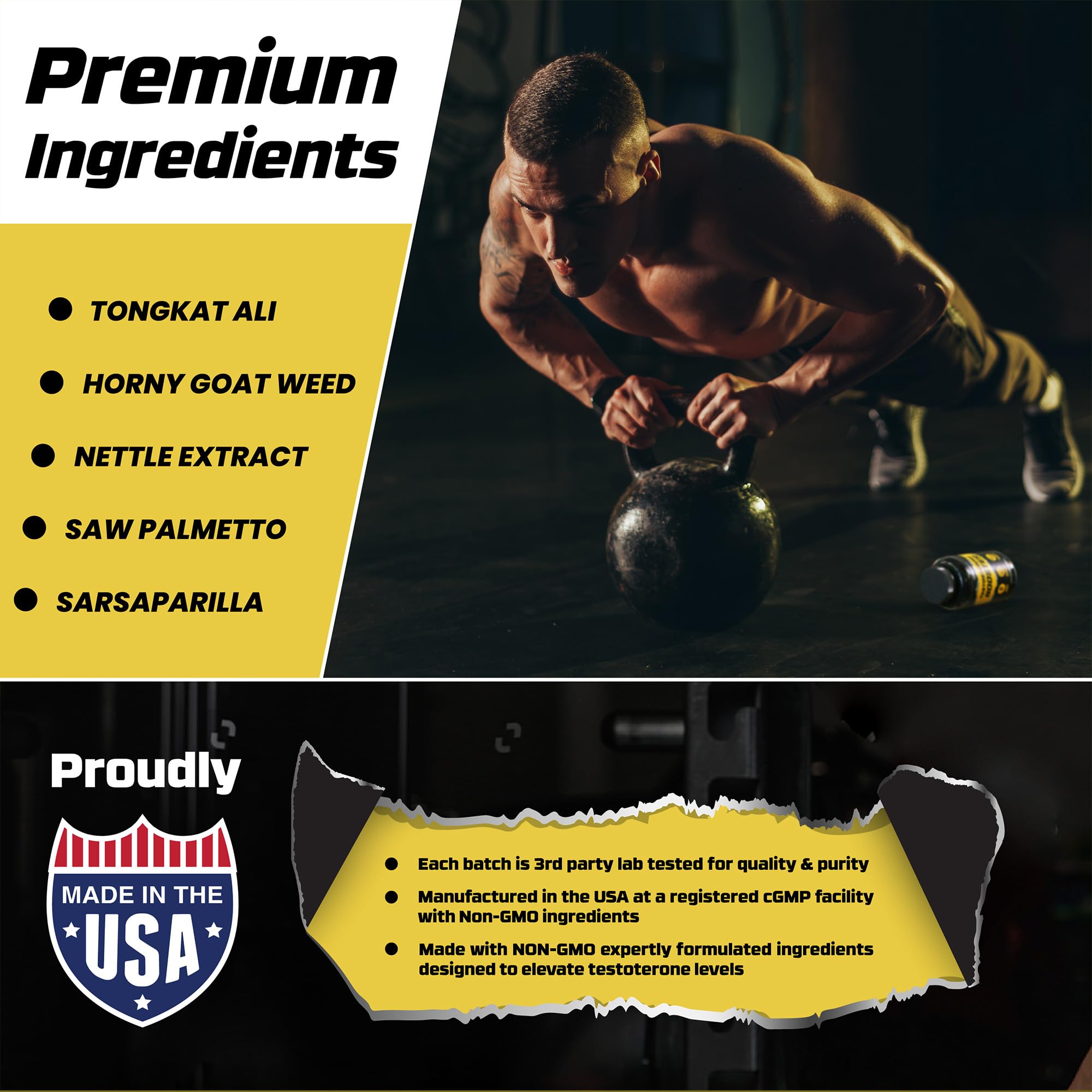 Testosterone Booster for Men - Male Enhancing Supplement for Muscle Growth — Amazon image 5
