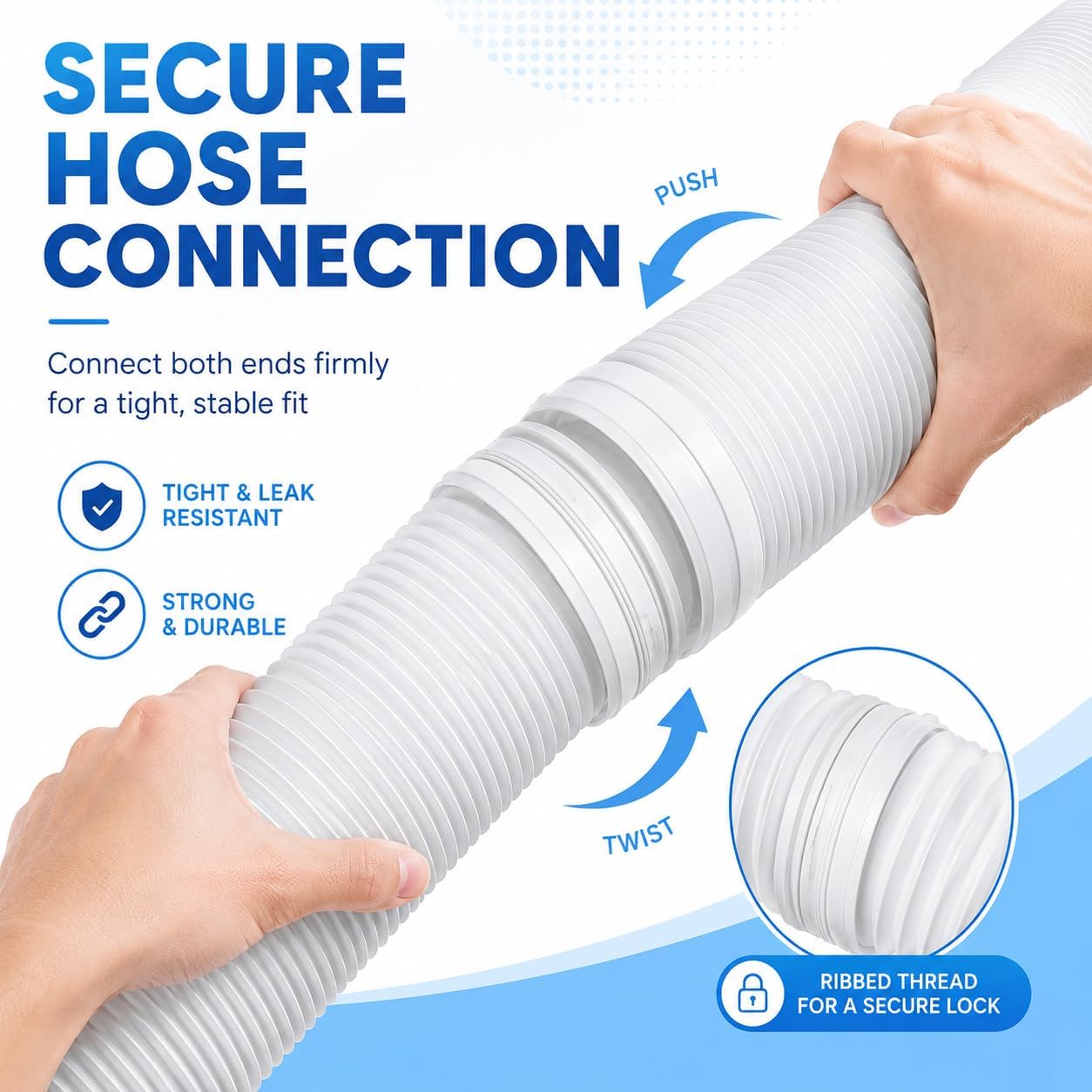 Portable AC Exhaust Hose 5.9 Inch Diameter, 80 Inch Length Anti-Clockwise Thread Air Conditioner Hose Compatible With Haier, Delonghi and More (Anti-Clockwise 5.9 inch)