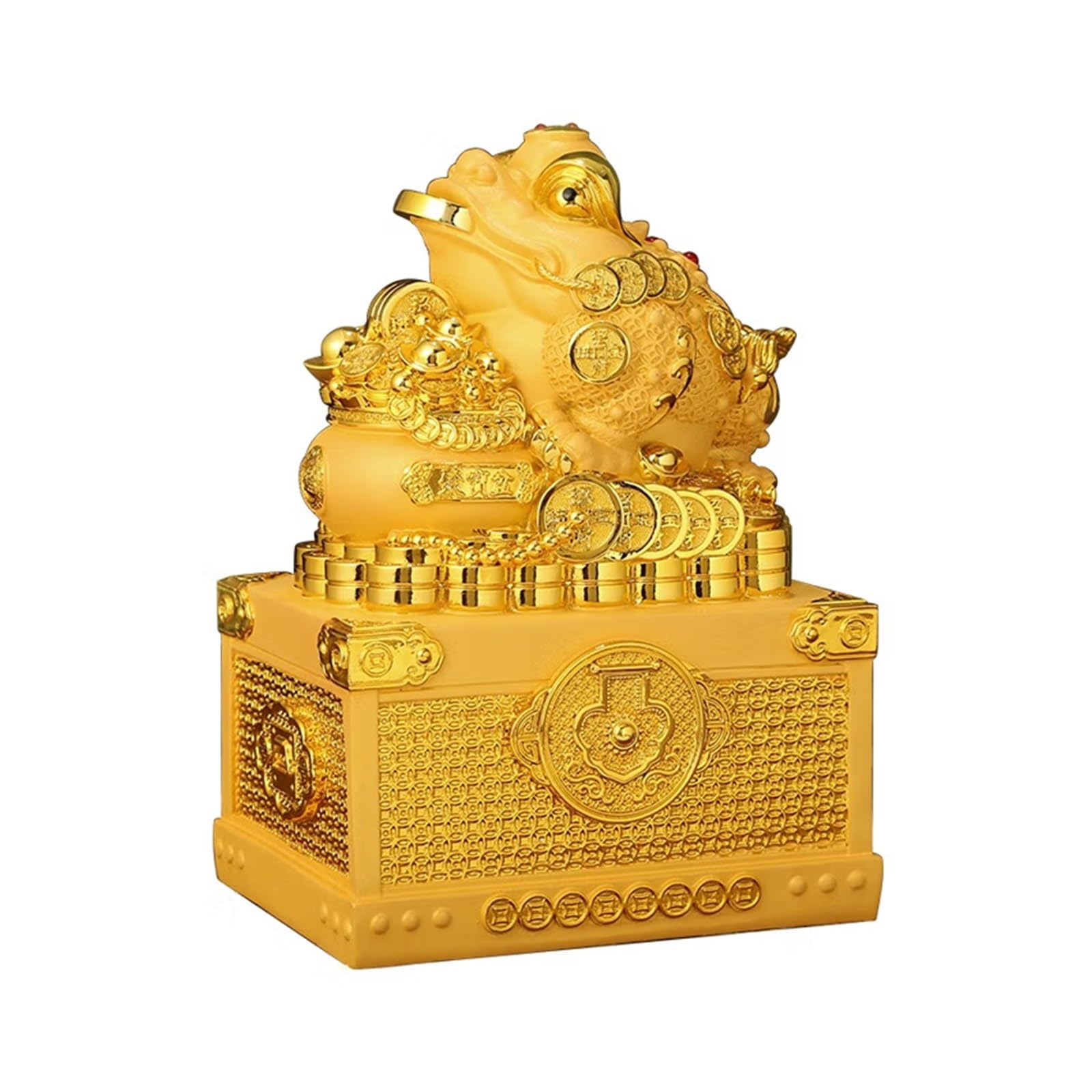 BHGFYXBS Statues Ornament Feng Shui Toad Ornaments Money Frog Statue Feng Shui Wealth Fortune Toad Tabletop Decorative Ornaments For Office Home Decoration Feng Shui Decoration,size_name-S