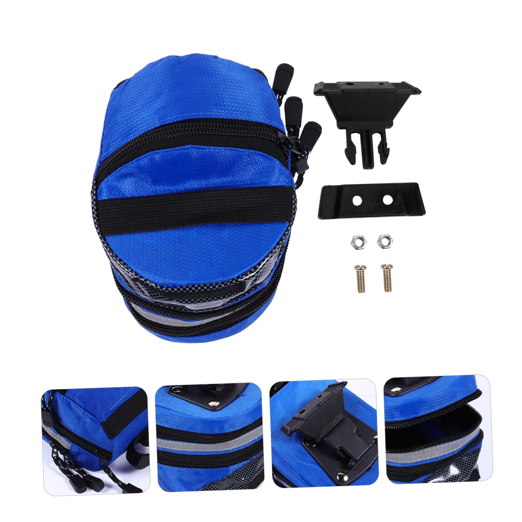 balacoo Mountain Bike Saddle Bag Cycling Tail Bag with Reflective Stripe for Night Riding Easy to Attach Remove Storage Pouch for Road Mountain and Folding