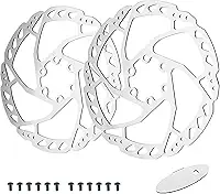 Kit de discos de freio de bicicleta da Rujoi, rotores de freio a disco de 203 mm com 12 parafusos l. Cabe em muitas marcas de pinça de freio a disco e combina com MTB, bicicleta de estrada, e-bike, perfeito para atualização de kit de freio a disco de bicicleta