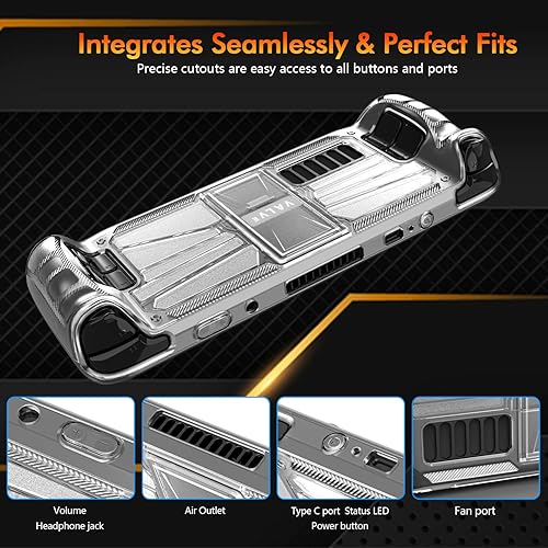 Miniatura 4 de Keruixin Funda transparente para cubierta de vapor con soporte funda protectora de policarbonato y poliuretano termoplástico con soporte para