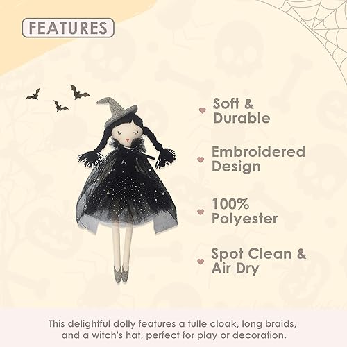 Miniatura 5 de MON AMI Peluche Bellamy de murciélago gris, 15 x 14 pulgadas, juguete de murciélago de Halloween de alta calidad, uso como decoración de