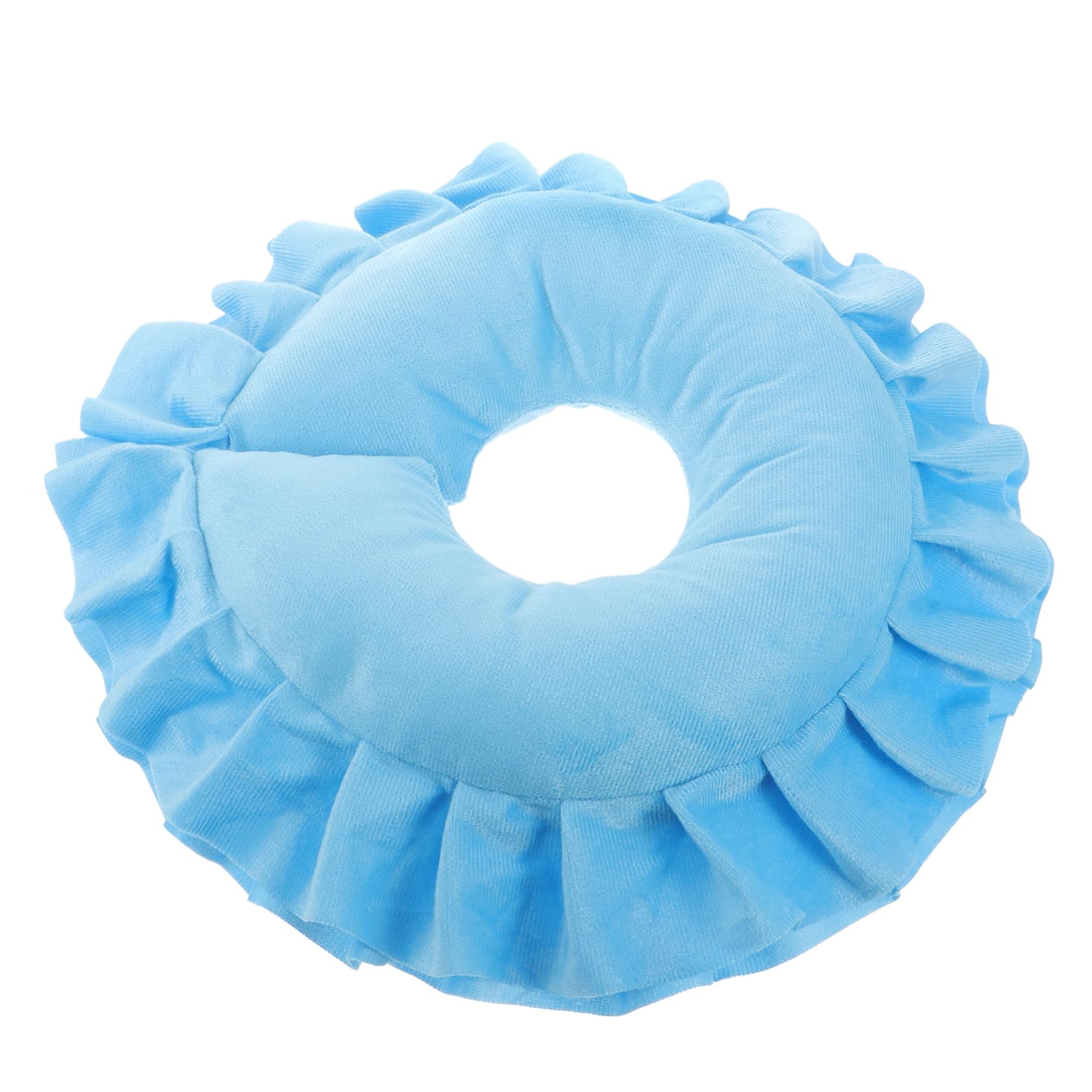 KALLORY Beauty Massage Bed Pillow U-Shaped Pillow Massage Massage Face Pillow Body Cervical Spine Comfort Face Pillow Removable and Washable Beauty Salon Lying Pillow (Sky Blue Headrest