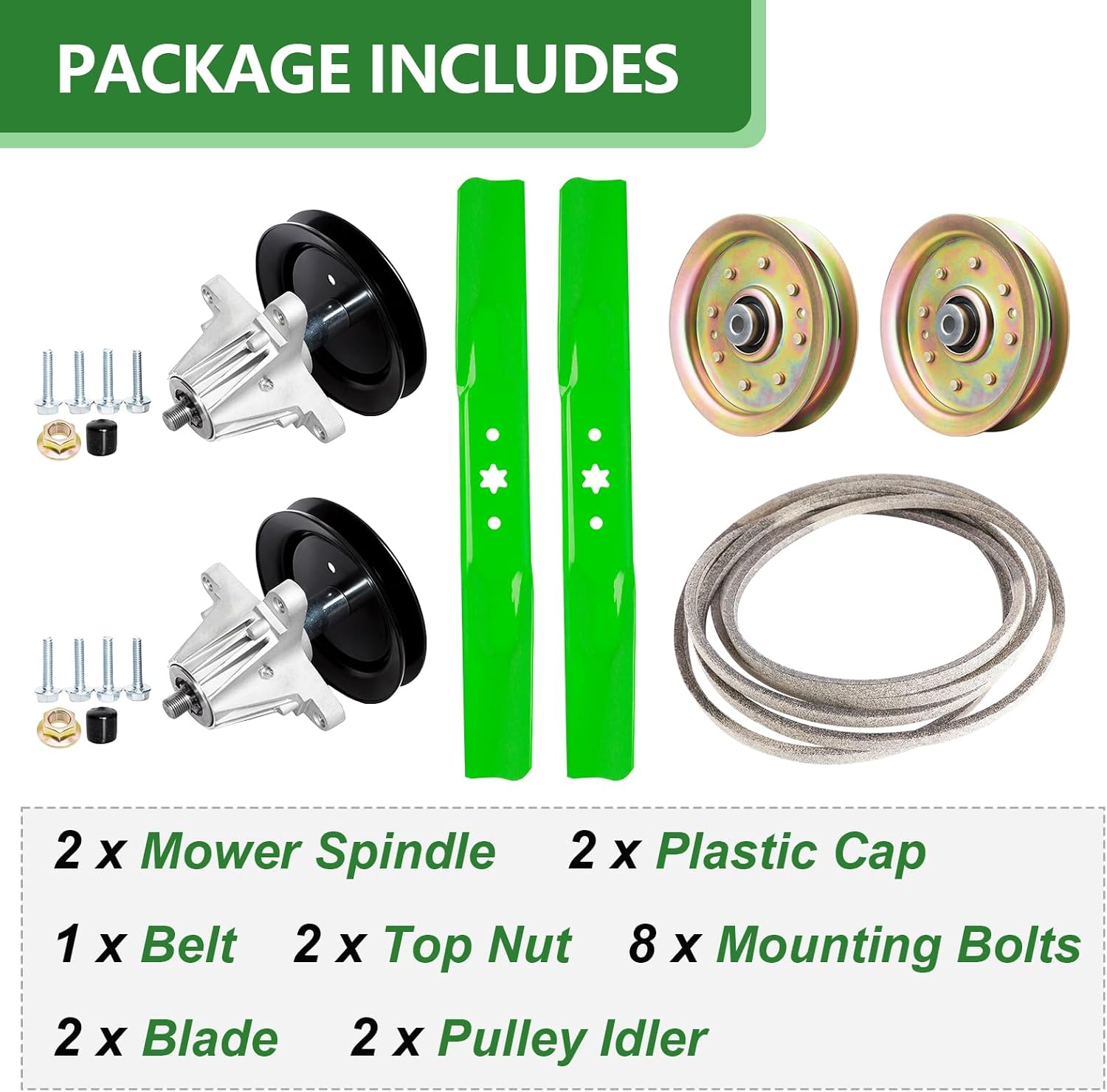 42'' Deck Rebuild Kit for MTD Cub Cadet RZT-42 LTX1040 LTX1042 Troy Bilt Pony Bronco 42 Mower Includes 2 Spindle 918-04822B 618-04822 918-04889, 2 Blade 742-04308, 2 Idler 756-04129, 1 Be lt 754-04060