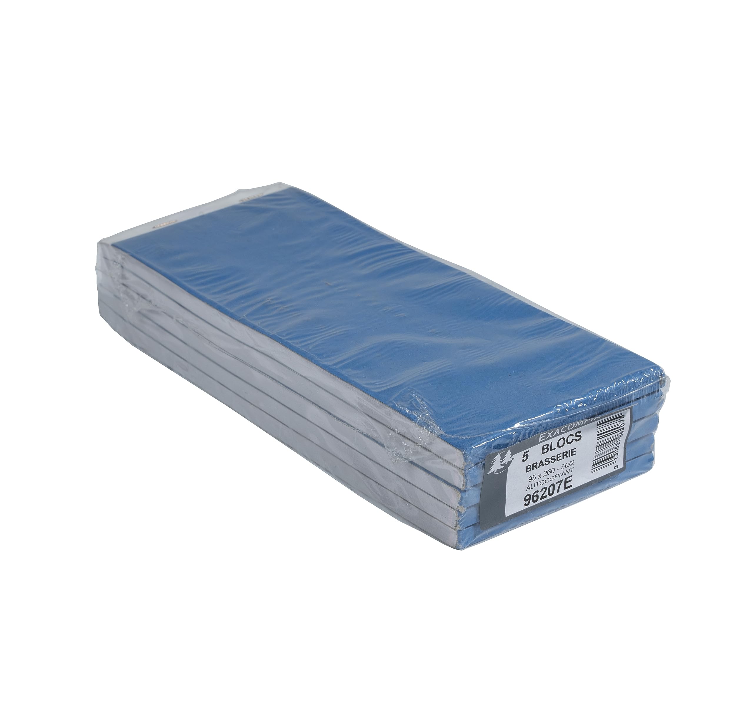 Exacompta - Réf. 96207E - Paquet de 5 blocs Brasserie, Restaurant, Pizzeria - Carnet pour la prise de commande - 50 feuillets autocopiants en 2 exemplaires numérotés - Format 9,6 x 26 cm