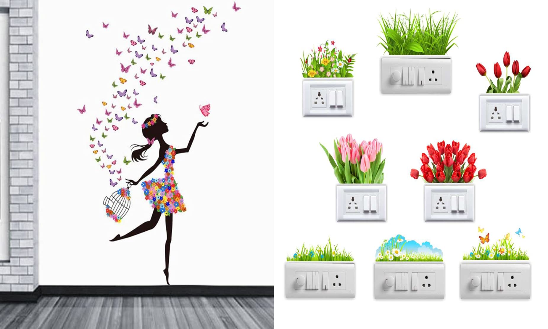 WalltechSet of 2 Wall Sticker Dream Girl and Sb Flower Wall Sticker (B09P3RZKNG) Amazon Price History, Amazon Price Tracker