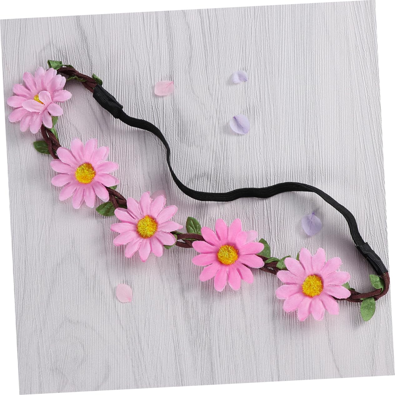 5Pcs Pink Hawaiian Sunflower Hair Wreaths Boho Headband Floral Accessories for Beach Theme Parties and Festivals - Image 4