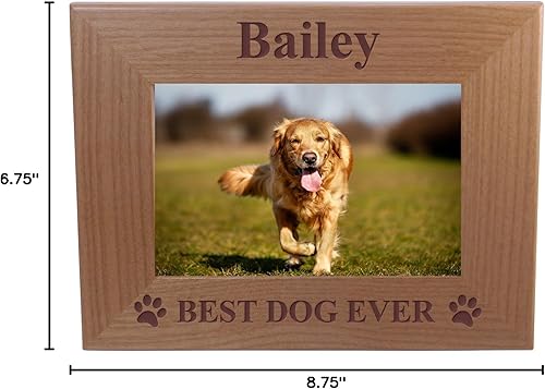 Miniatura 6 de Custom mejor perro nuncagrabado madera marco para fotos de 4x 6inchañadir su nombre de perros