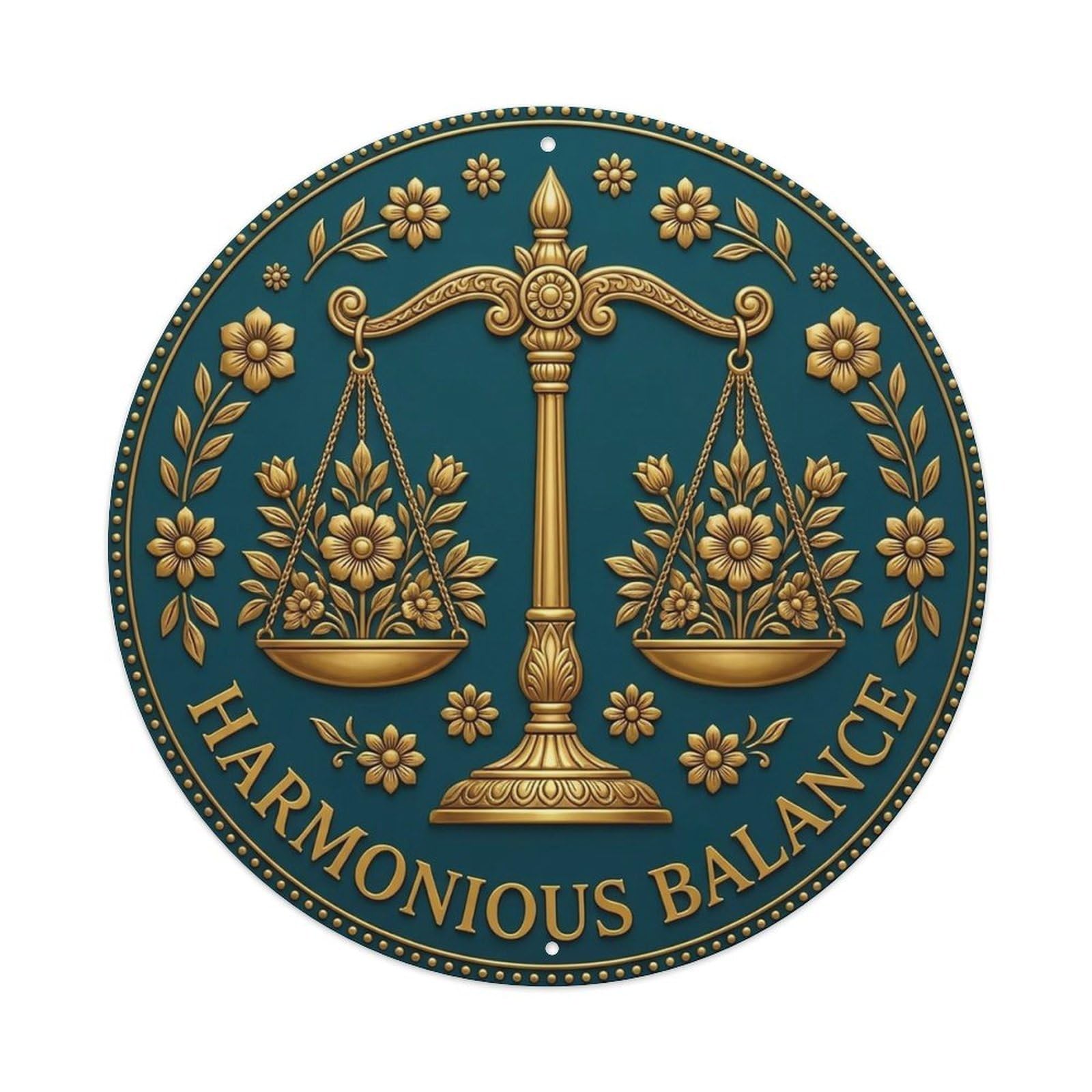 Vintage Harmonious Balance Flower Zen Yoga Metal Tin Sign