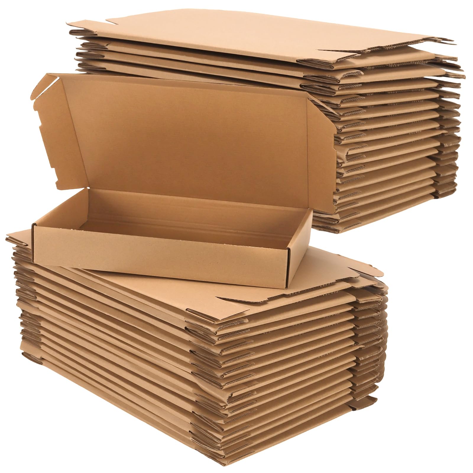 JIAYUET 30 PCS 300 x 215 x 50mm Brown Corrugated Cardboard Boxes, A4 Small Kraft Postal Shipping Boxes for Mailing Packaging Parcel