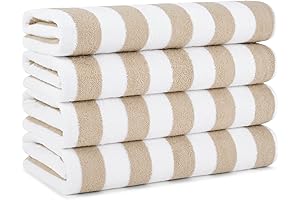 Arkwright California Cabana Stripe Organic Cotton Beach Towel, XXL 30x70 inches