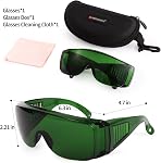 FreeMascot IPL 200nm-2000nm Laser Safety Glasses for Laser Hair Removal Treatment and Laser Cosmetology Operator Eye Protection (Green)