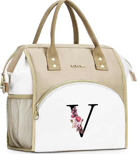 Miniatura 27 de Lonchera con inicial para mujer, lonchera térmica para niñas, lonchera grande para adultos, a prueba de fugas, para el trabajo de picnic, bolsa de
