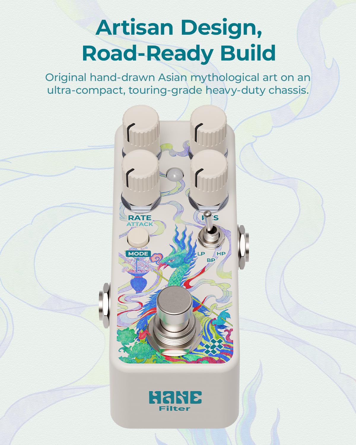 Hane Filter Pedal Pédale d'effets pour guitare | Avec Tap Tempo, modulation LFO, sensibilité tactile dynamique, suivi analogique pour Funk Quack & Synth Bass