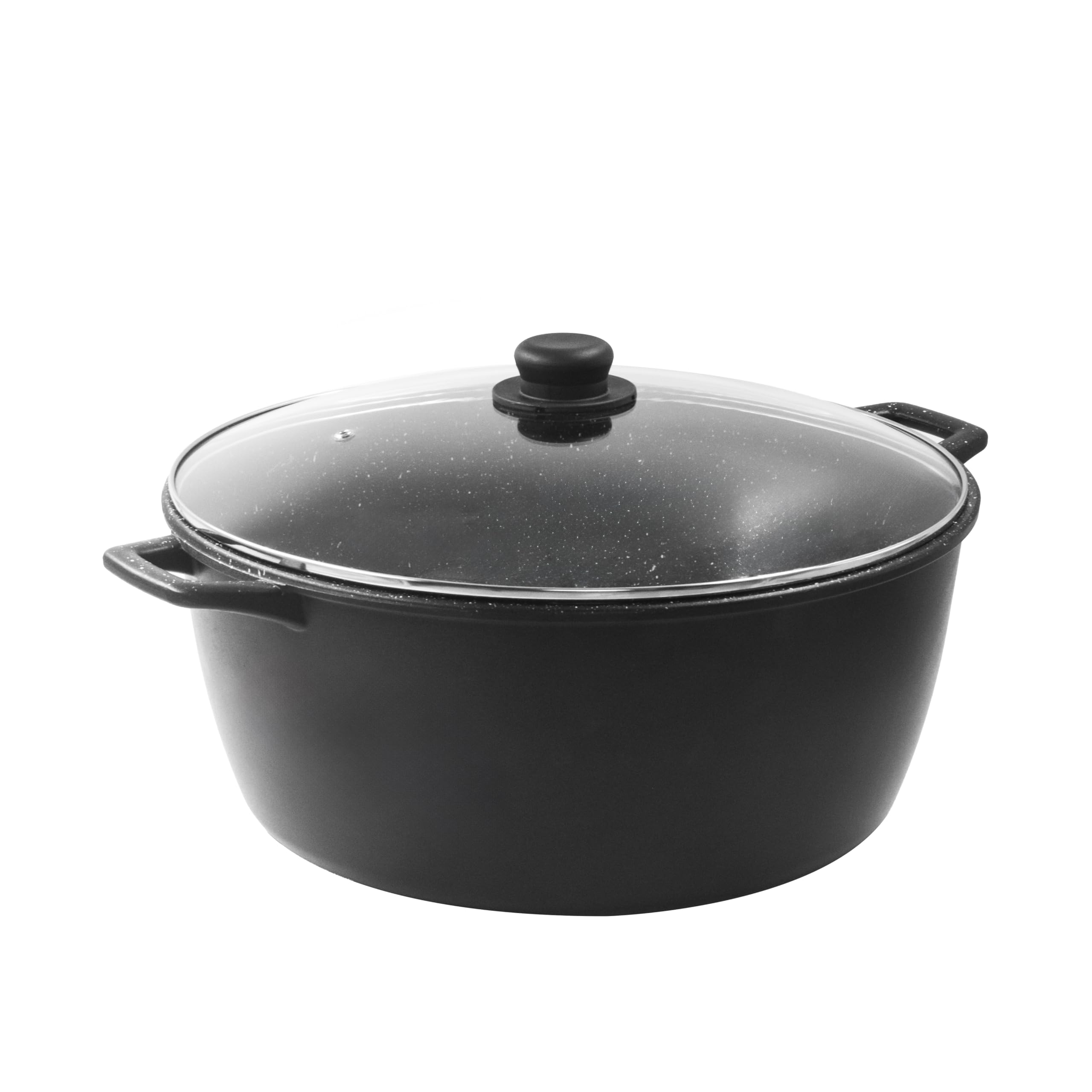 zanetti, Casseruola XL Chef, Pressofusa Antiaderente, Adatta a Tutti i Piani Cottura, Incluso Induzione, Fondo 6mm, Coperchio in Vetro, Manici in Silicone, Diametro 32 cm