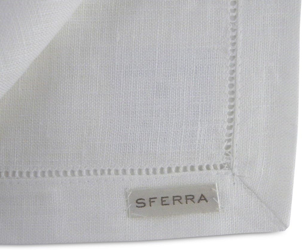 Sferra Festival Linen Hemstitched Placemats - White