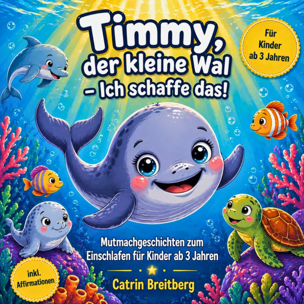 Timmy, der kleine Wal - Ich schaffe das!: Mutmachgeschichten zum Einschlafen für Kinder ab 3 Jahren inklusive Affirmationen