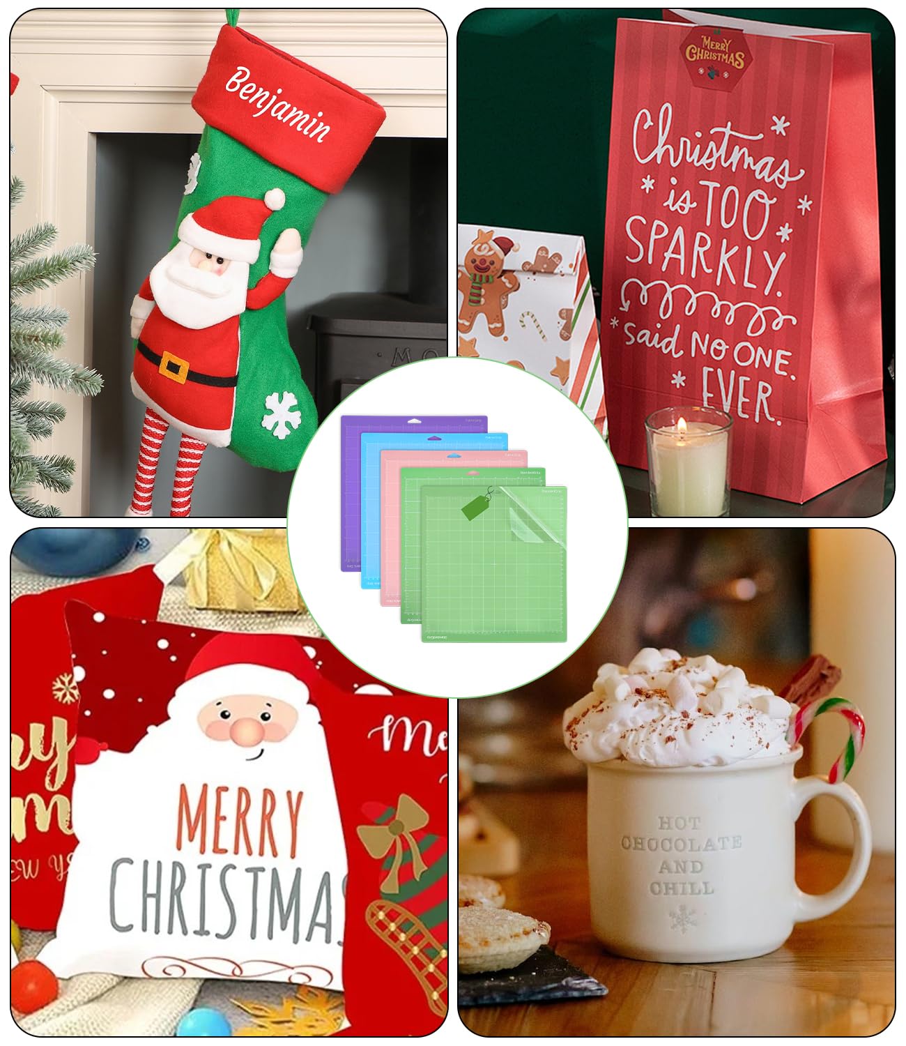LEAZZLE 5 Pezzi Tappetino da Taglio 30,5 x 30,5 CM per Cricut Maker 3/Explore 3/Air/Air 2 StandardGrip LightGrip StrongGrip FabricGrip