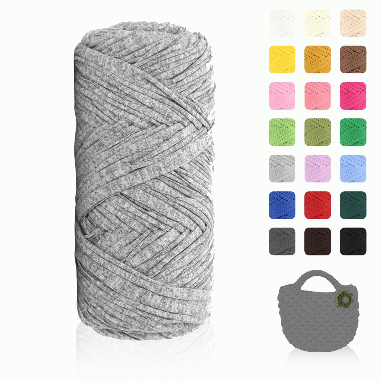 Maxee 400g T-Shirt Garn – 2 er Pack (je 200g/75m), Weiches Beilaufgarn zum Häkeln & Stricken – Farbintensiv & pflegeleicht, Ideal für Häkeltaschen/Körbe/Teppiche DIY Projekte, Handarbeiten und Deko