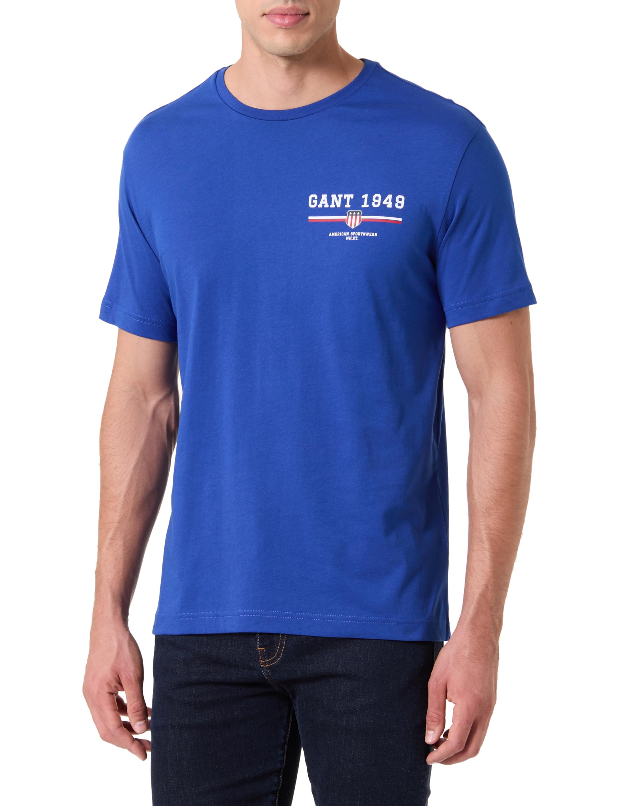 Gant Men's Blue Graphic Ss T-Shirt, M