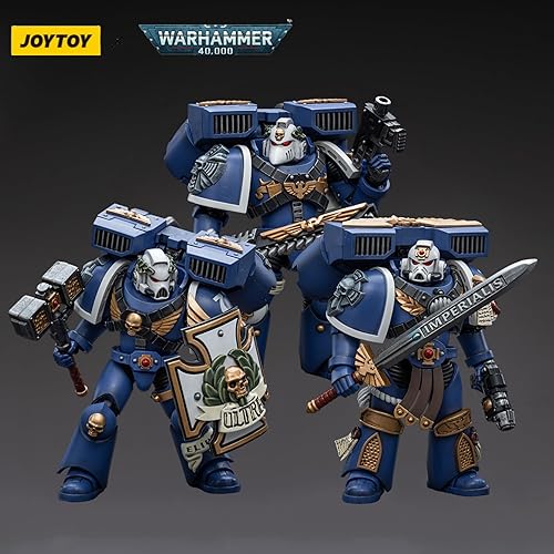 Miniatura 3 de JOYTOY Warhammer 40,000 Figura de acción Ultramarines Vanguard Veteran 3 piezas colección modelo de anime, 118 Warhammer 40K, 4 pulgadas, unisex,