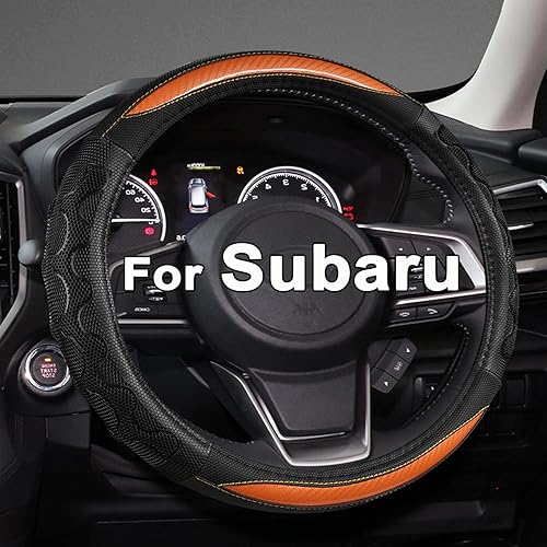 Miniatura 1 de GIANT PANDA Funda de volante para Subaru Forester, funda para volante de automóvil para Subaru Outback y Crosstrek, color naranja