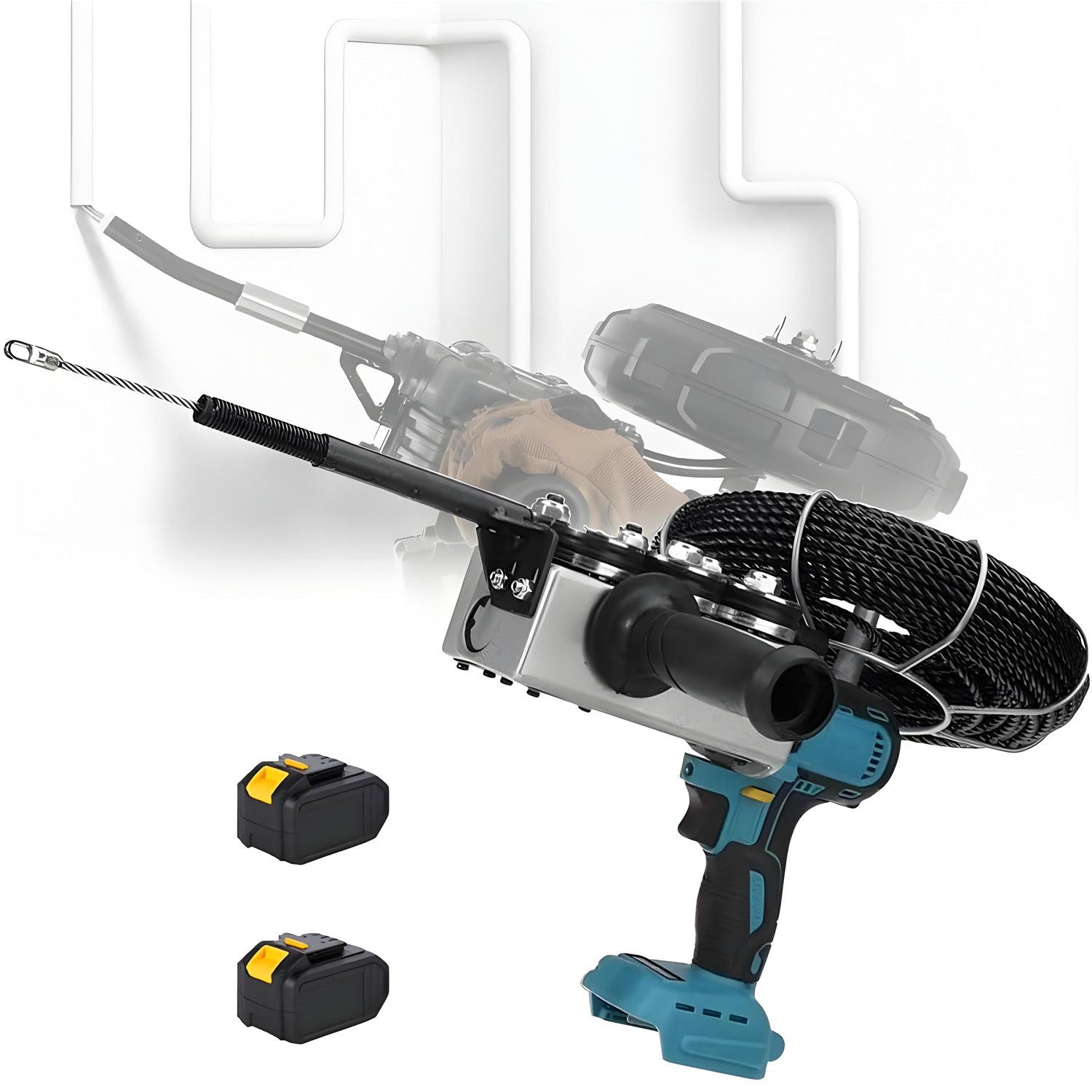 Máquina de enhebrado automático con batería para electricistas instaladores de pared